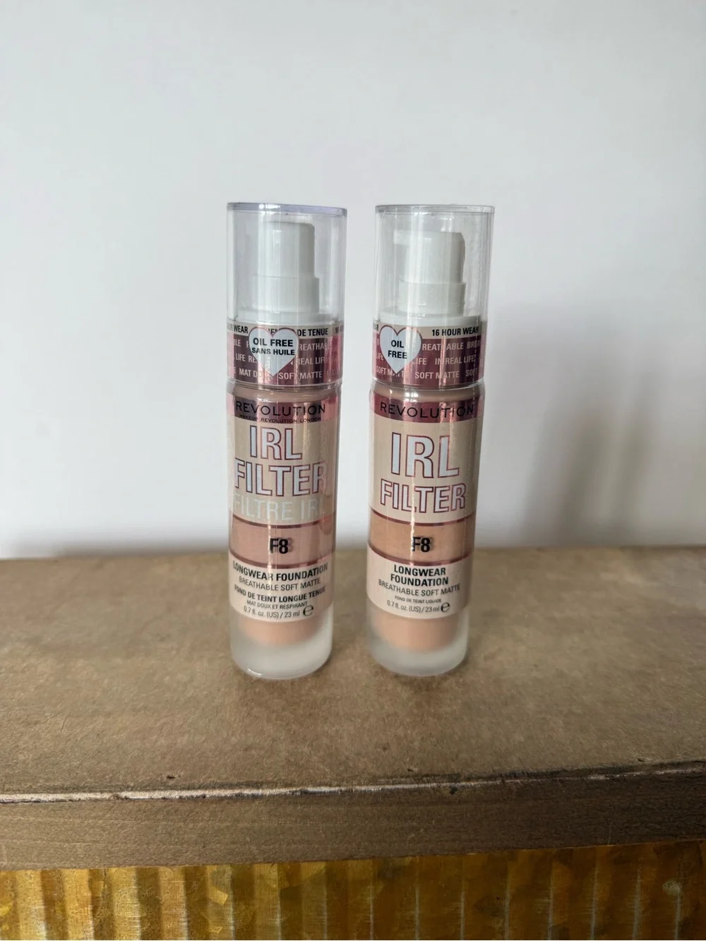 Makeup Revolution IRL Filter Longwear Foundation - F8 (Medium) - 0.7 fl oz. x2